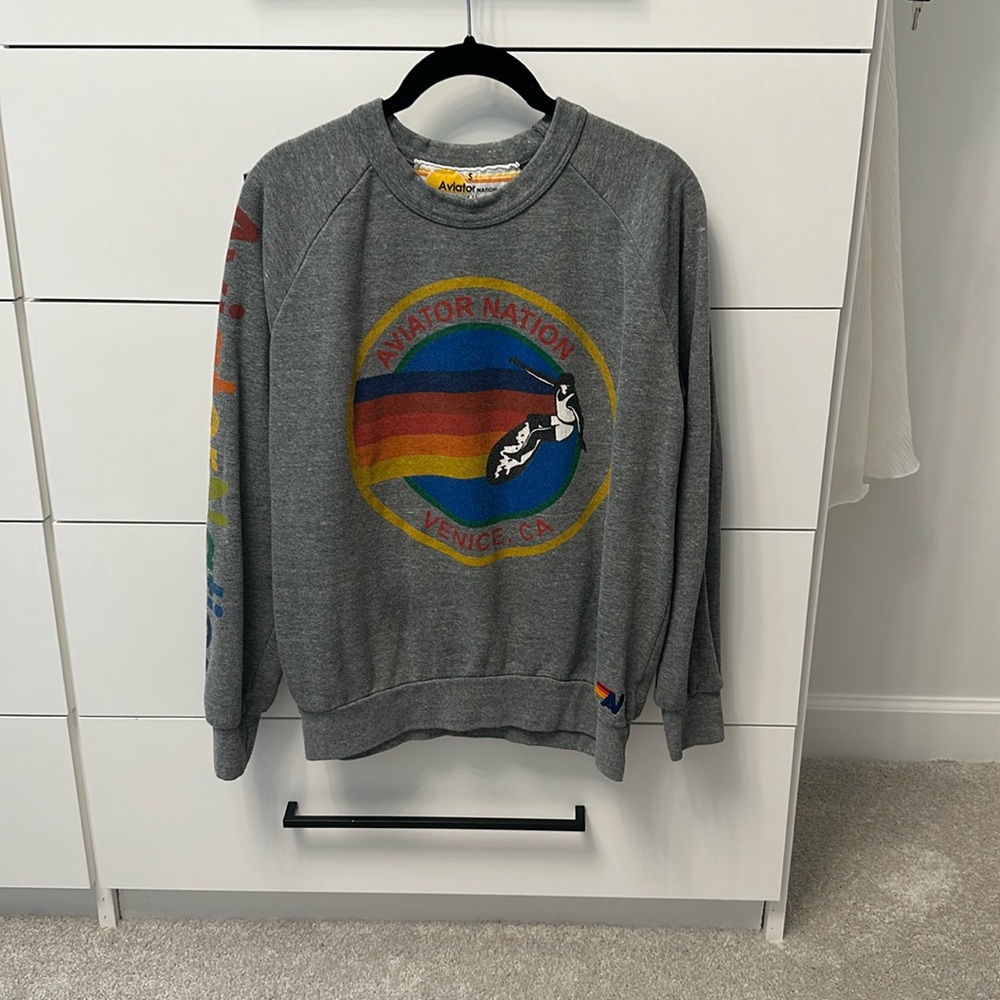 AVIATOR NATION GREY CREWNECK